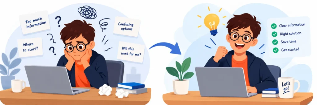 user getting clarity about a clean invoicing software