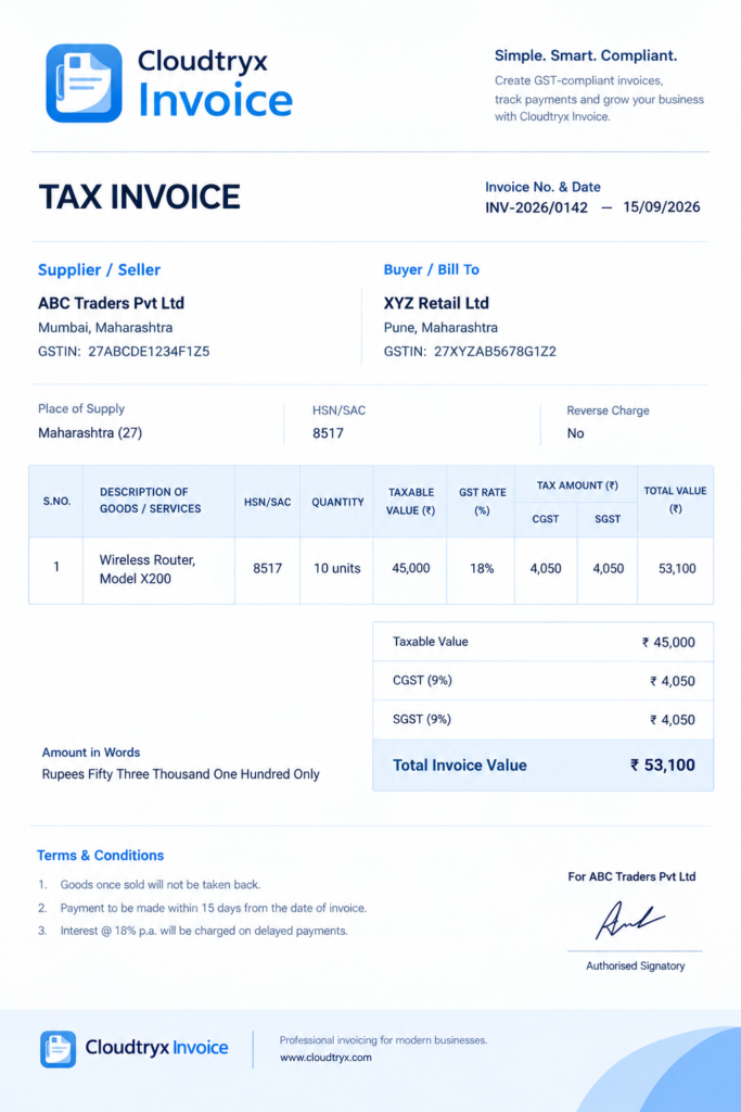 sample tax invoice template