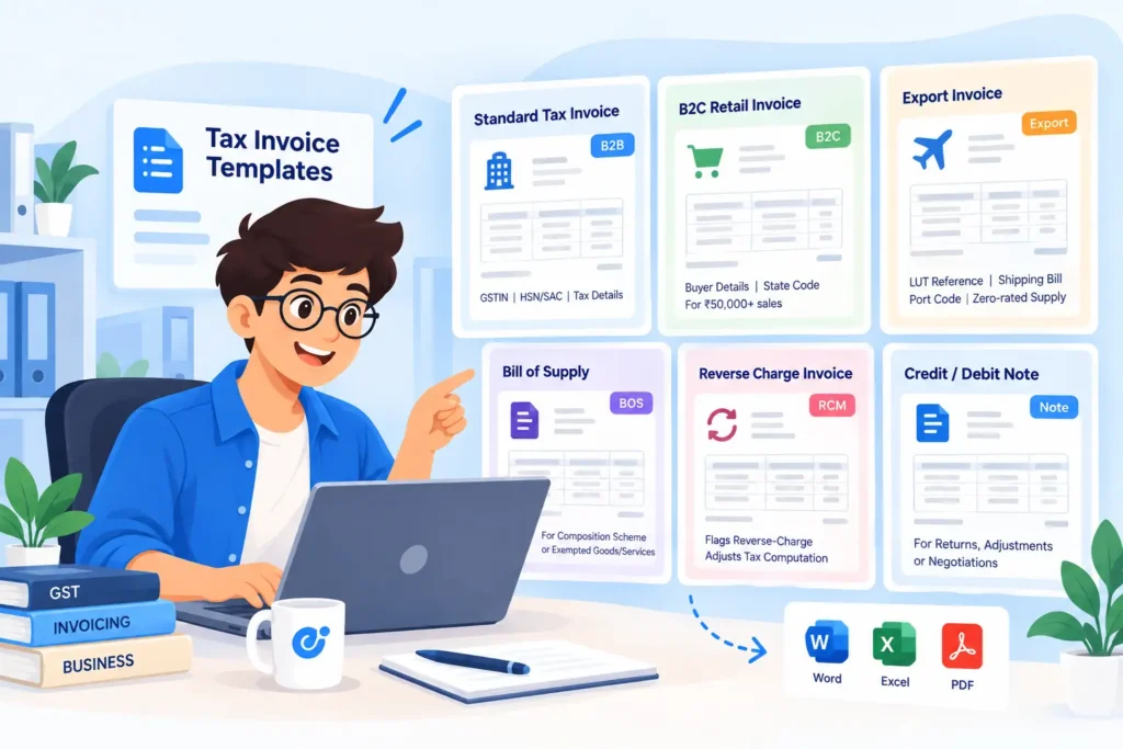 different tax invoice templates for varied businesses